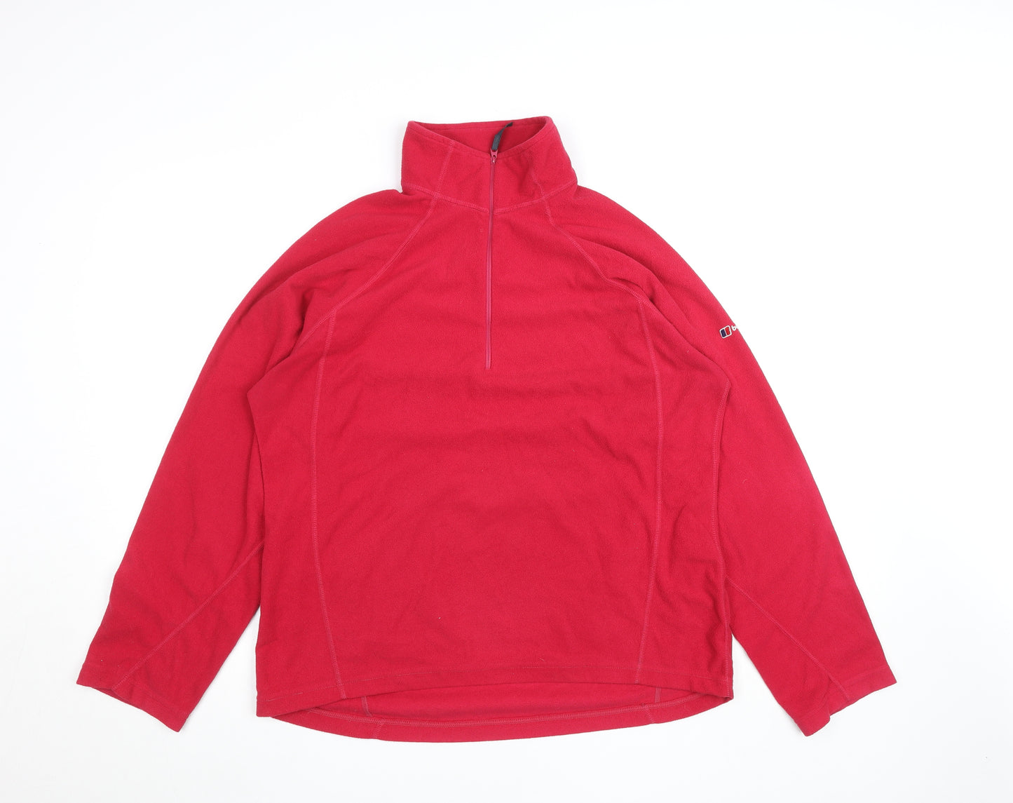 Berghaus Womens Red Fleece 1/2 Zip Outdoor Jacket Size 16
