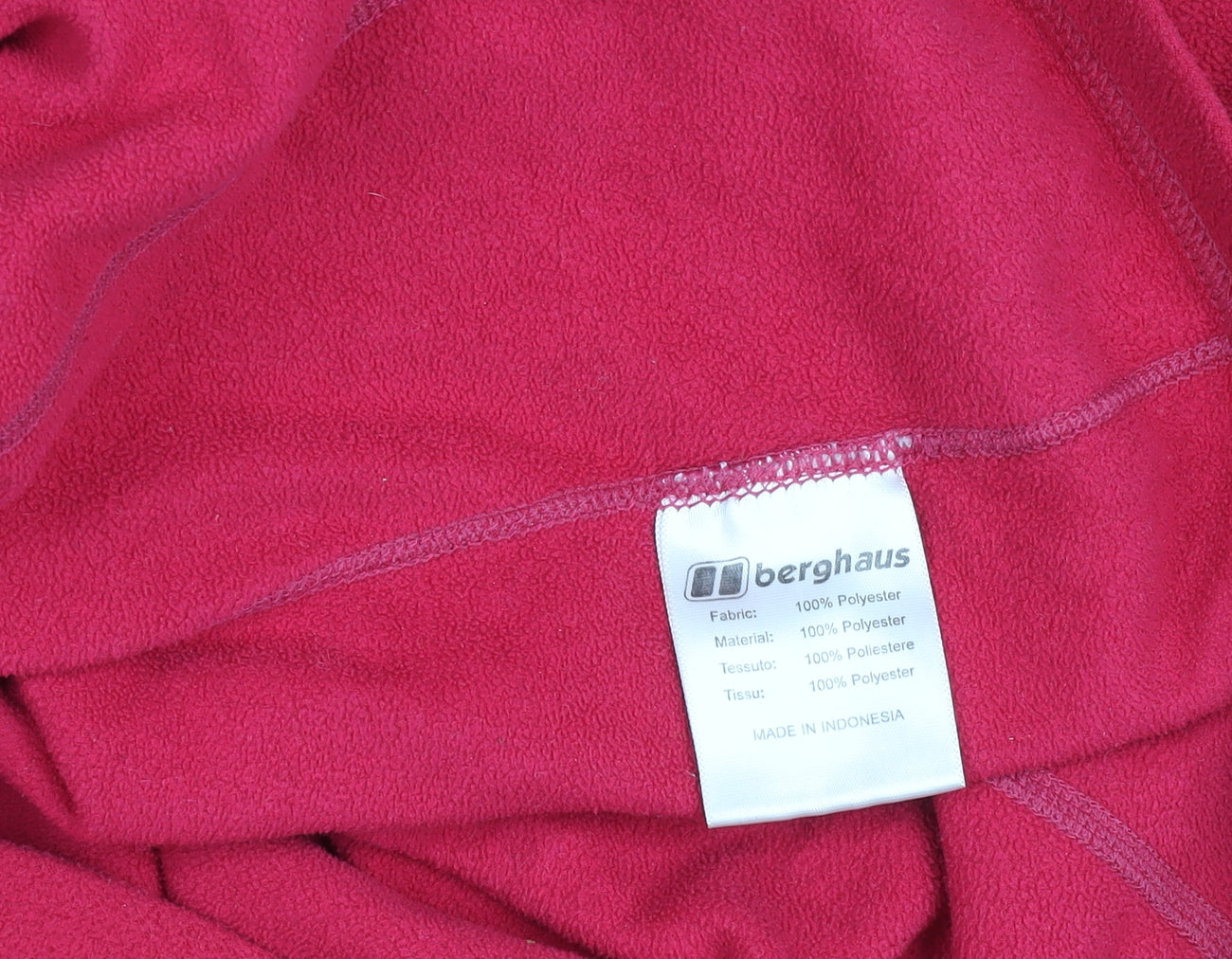 Berghaus Womens Red Fleece 1/2 Zip Outdoor Jacket Size 16