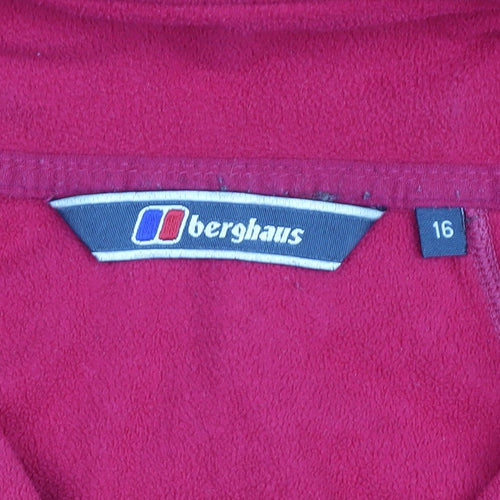 Berghaus Womens Red Fleece 1/2 Zip Outdoor Jacket Size 16
