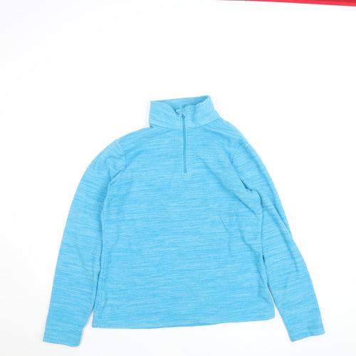 Mountain Warehouse Women Blue Fleece 1/4 Zip Active Jacket UK 12