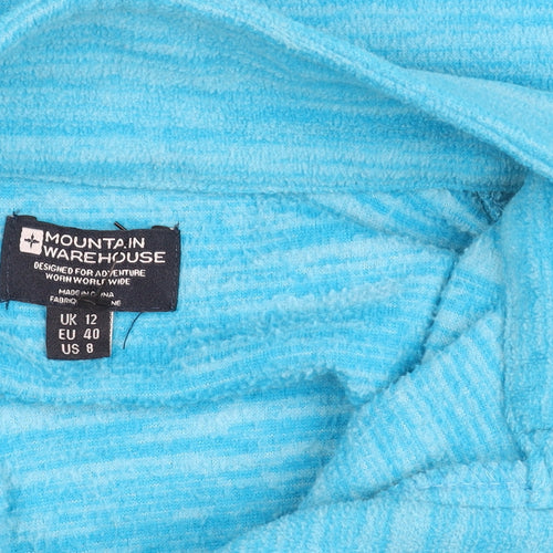 Mountain Warehouse Women Blue Fleece 1/4 Zip Active Jacket UK 12