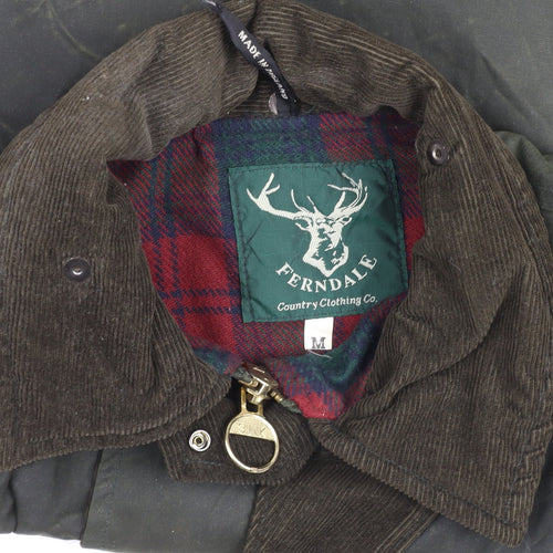 Ferndale Men's Green Waxed Cotton Country Jacket Size M Waterproof