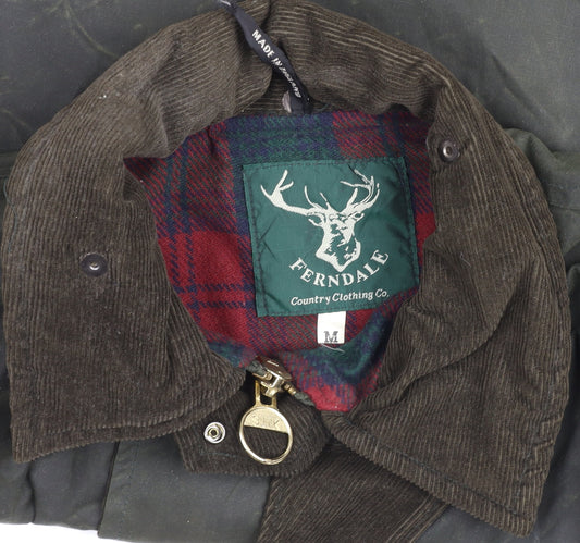 Ferndale Men's Green Waxed Cotton Country Jacket Size M Waterproof