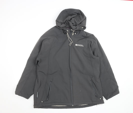 Mountain Warehouse Women Black Softshell Hooded Jacket UK 18