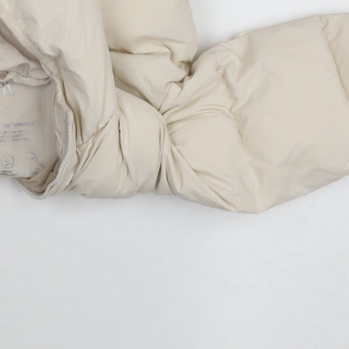 Zara Girls Beige Hooded Puffer Jacket 2-3 Years Lightweight Water Repellent