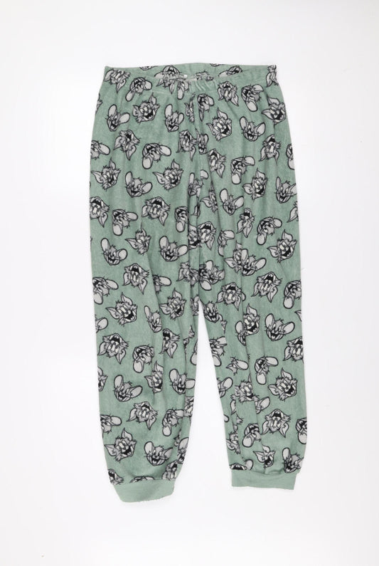 Primark Women’s Green Tom and Jerry Fleece Pyjama Bottoms Size 12