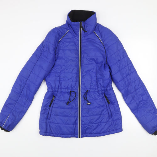Marks and Spencer Women's Blue Puffer Jacket Size 10 Lightweight Zip Up