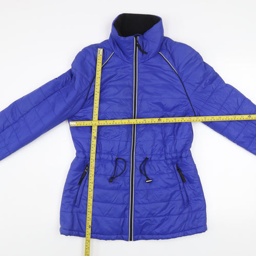 Marks and Spencer Women's Blue Puffer Jacket Size 10 Lightweight Zip Up