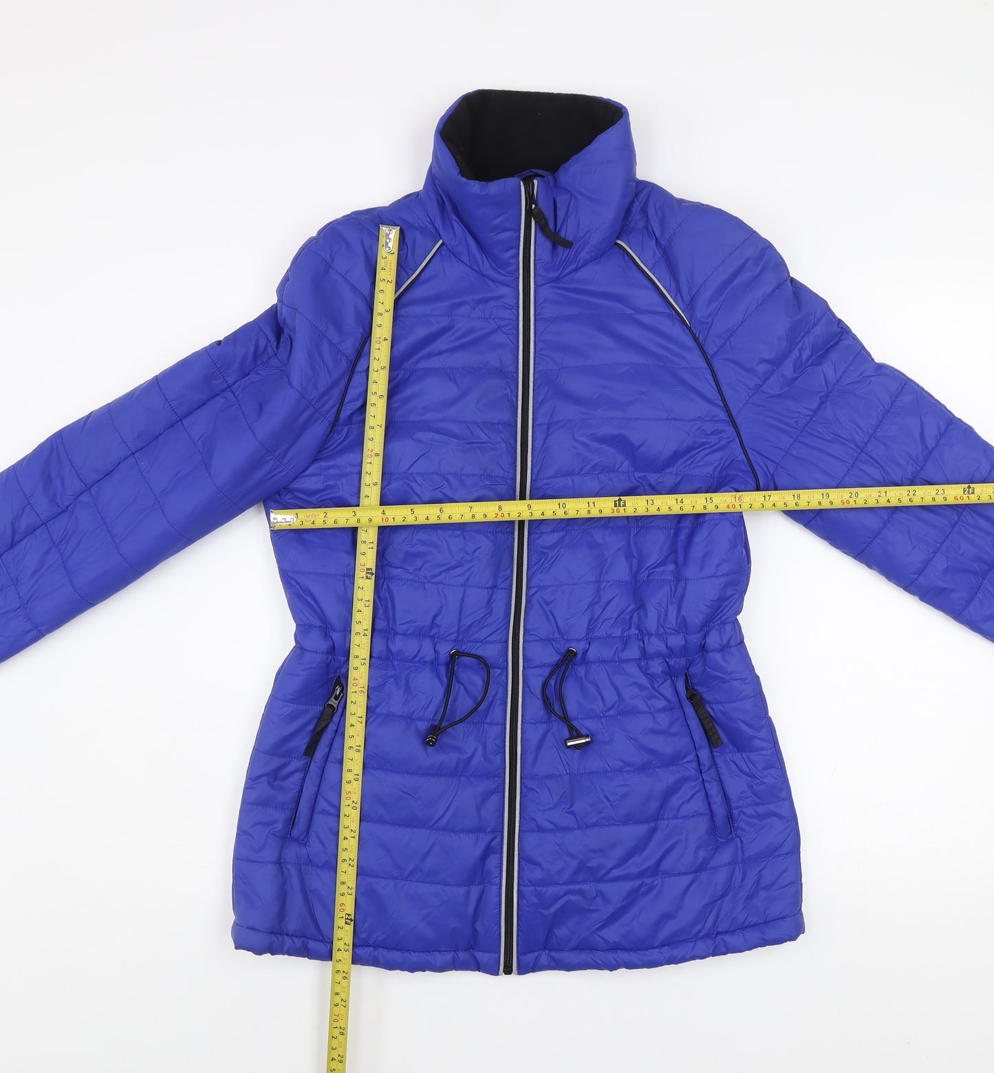 Marks and Spencer Women's Blue Puffer Jacket Size 10 Lightweight Zip Up