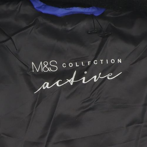 Marks and Spencer Women's Blue Puffer Jacket Size 10 Lightweight Zip Up
