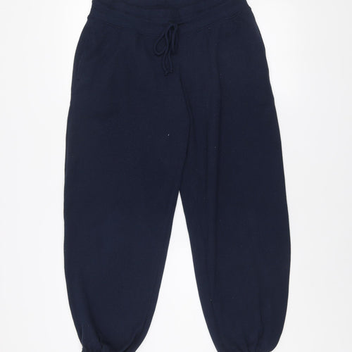 Gilly Hicks Women Blue Ribbed Jogger Sweatpants M Elastic Waist