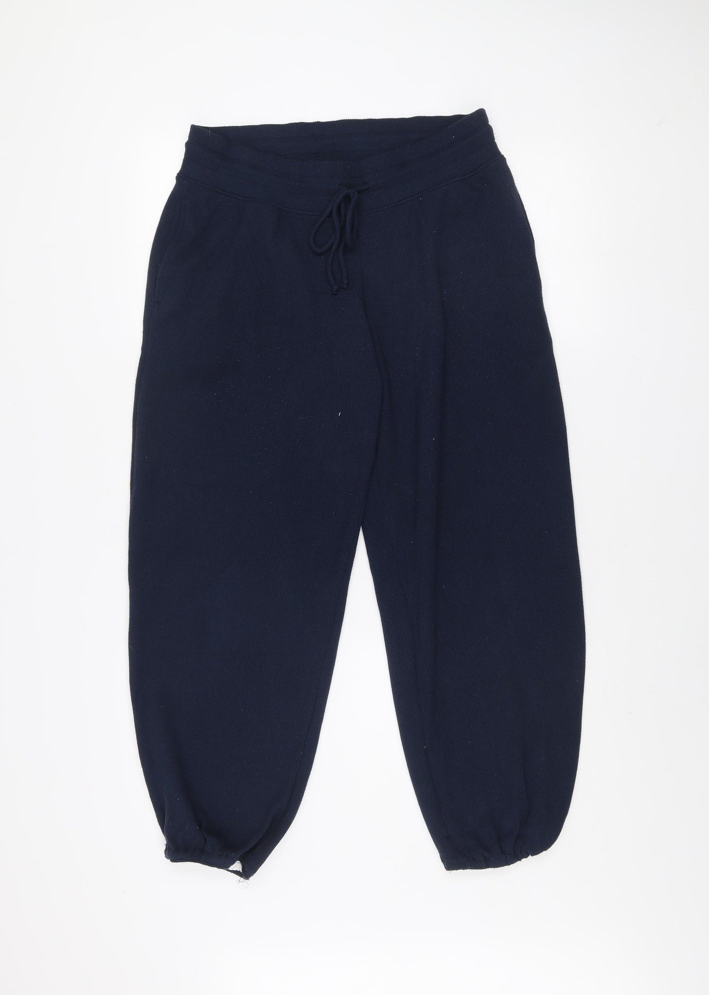 Gilly Hicks Women Blue Ribbed Jogger Sweatpants M Elastic Waist