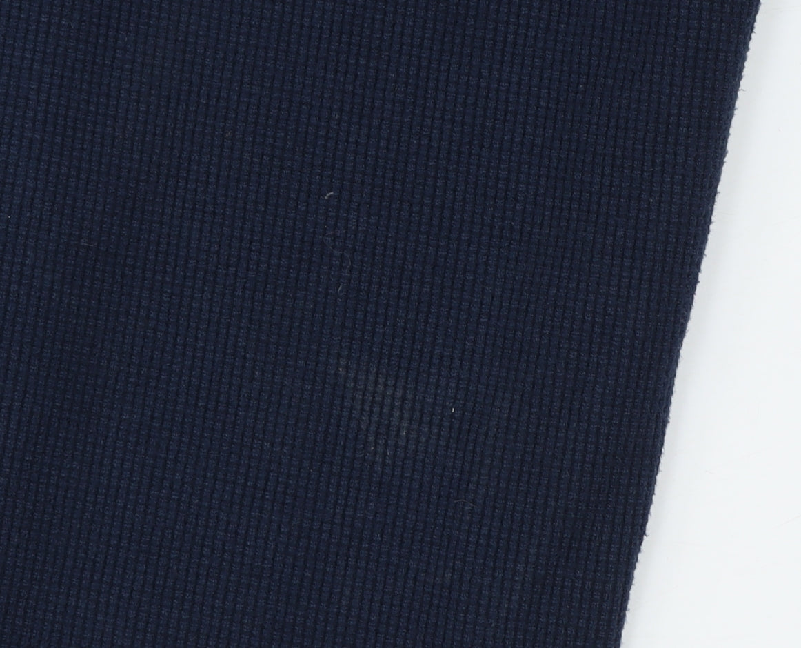 Gilly Hicks Women Blue Ribbed Jogger Sweatpants M Elastic Waist