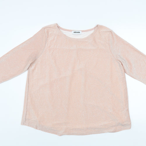 Gerard Womens Pink Glitter 3/4 Sleeve Blouse Size 18