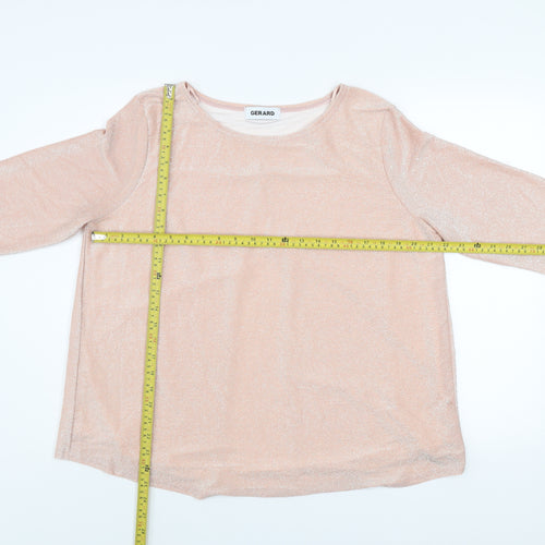 Gerard Womens Pink Glitter 3/4 Sleeve Blouse Size 18