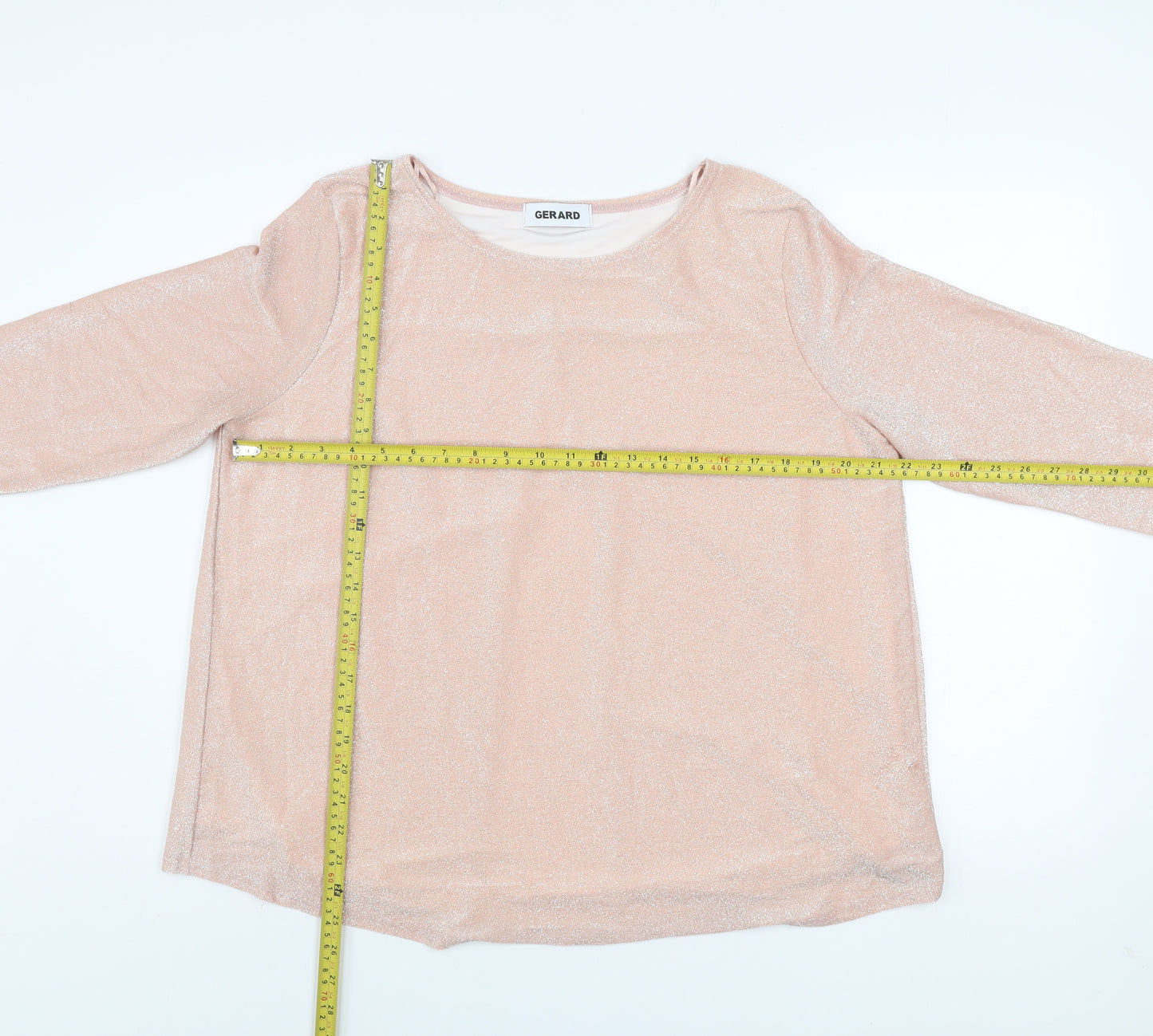 Gerard Womens Pink Glitter 3/4 Sleeve Blouse Size 18