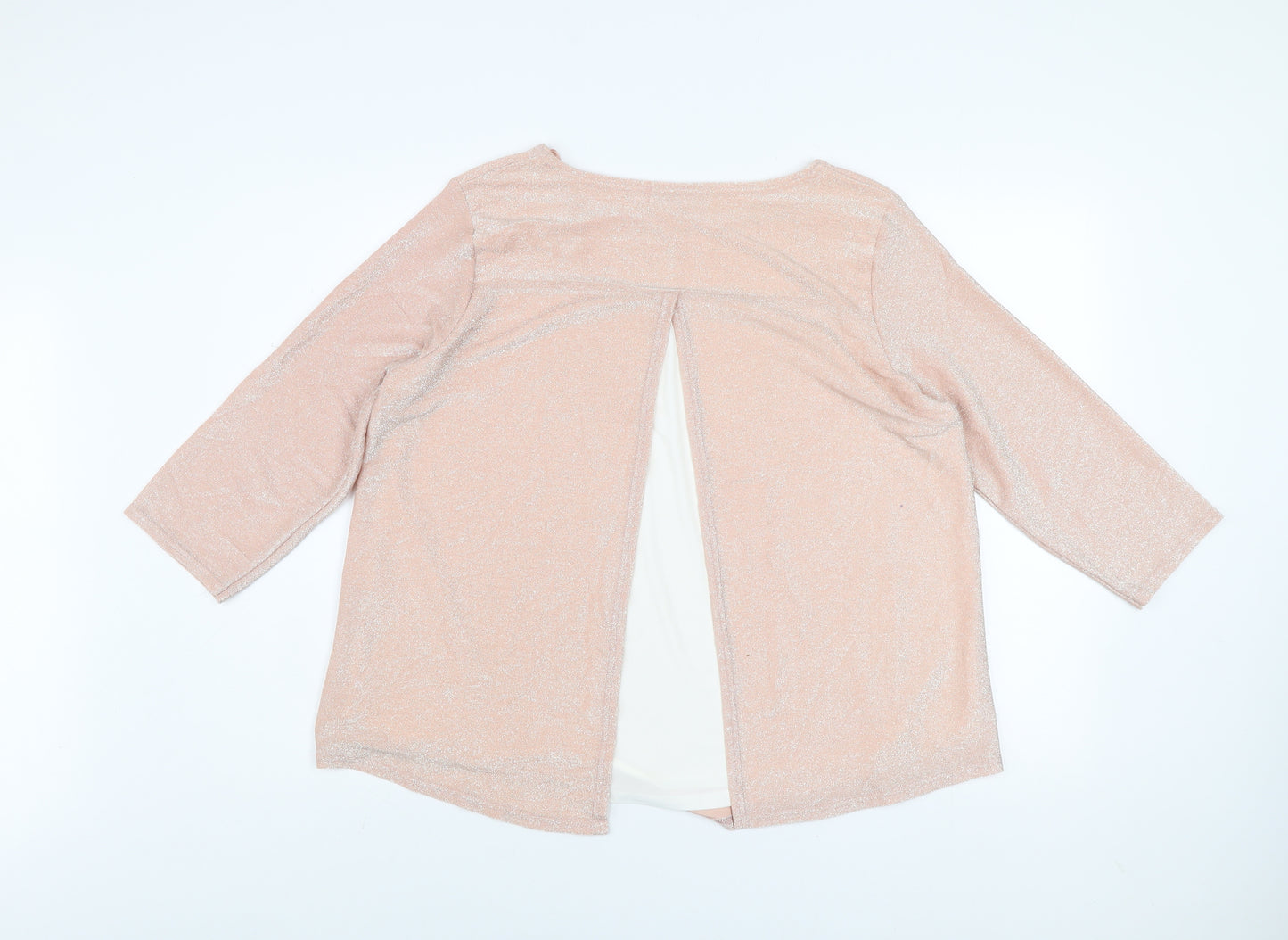 Gerard Womens Pink Glitter 3/4 Sleeve Blouse Size 18