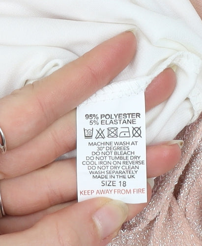 Gerard Womens Pink Glitter 3/4 Sleeve Blouse Size 18