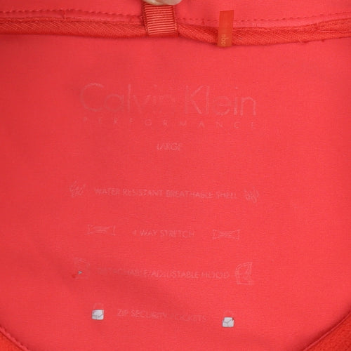 Calvin Klein Women’s Red Softshell Hooded Jacket Size L