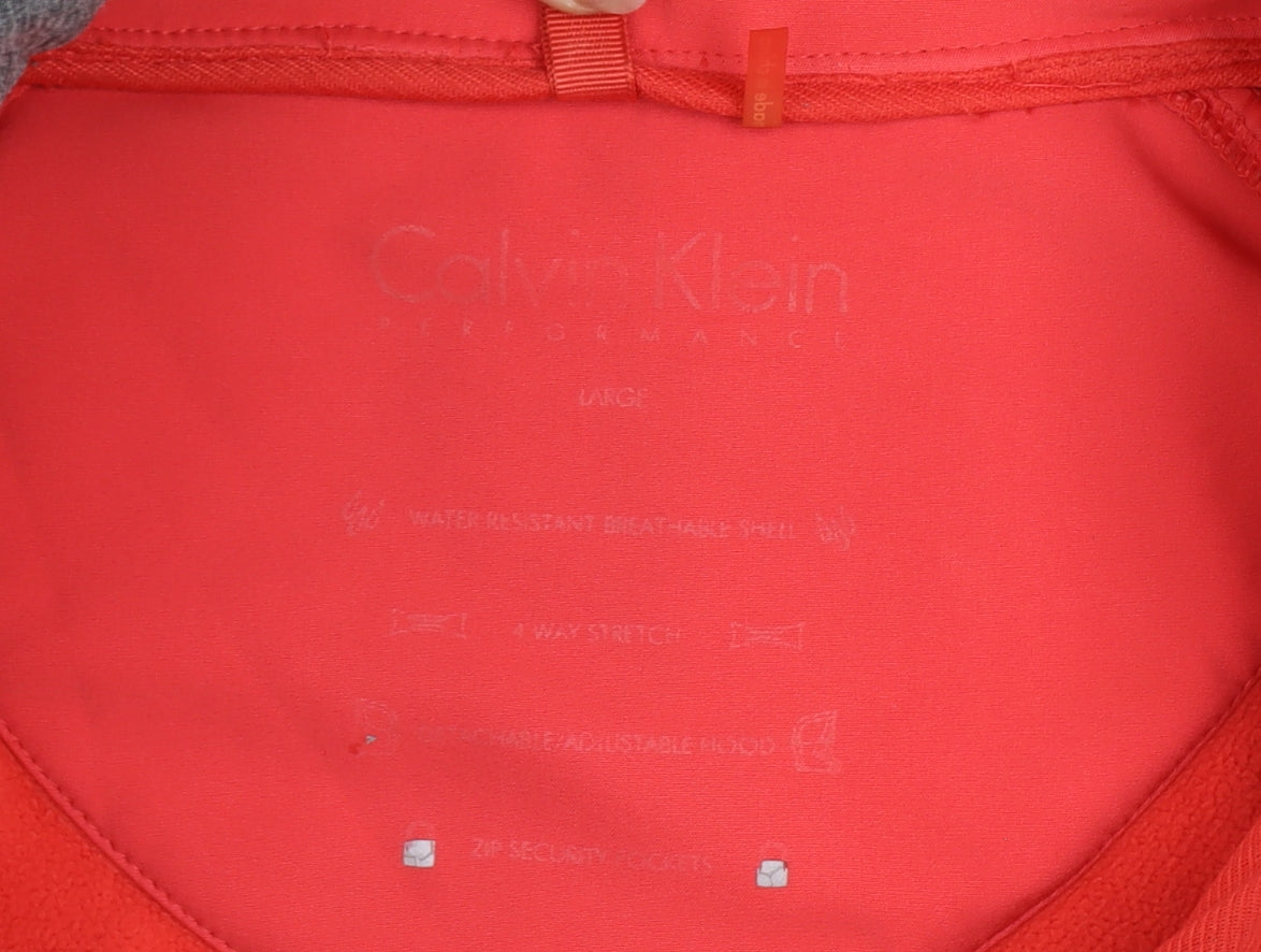Calvin Klein Women’s Red Softshell Hooded Jacket Size L