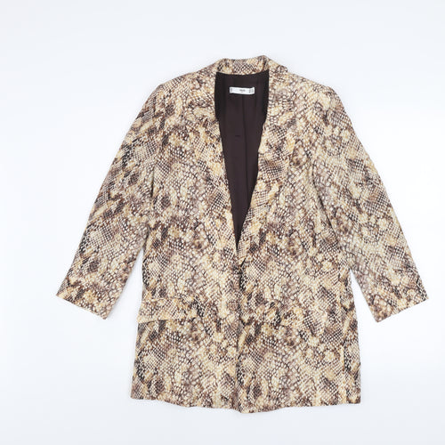 MNG Women’s Brown Snake Print Viscose Blazer XS