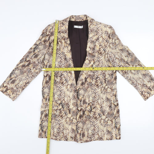 MNG Women’s Brown Snake Print Viscose Blazer XS
