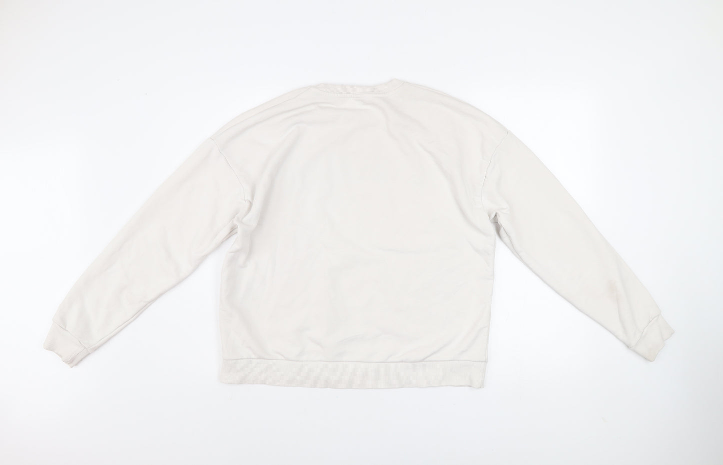 Stradivarius Women Beige Copenhagen Print Pullover Sweatshirt L