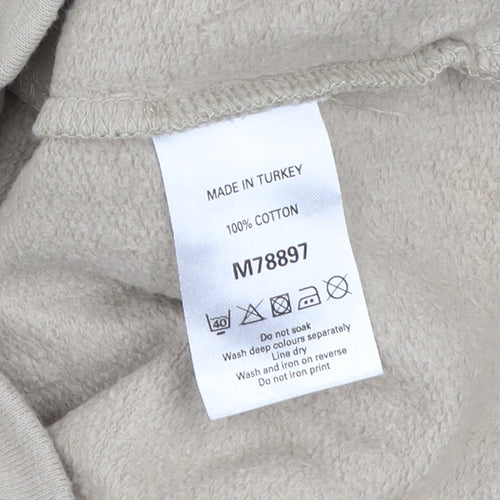 Next Boys Beige Hoodie 5 Years Pullover Embroidered Skateboard Graphic