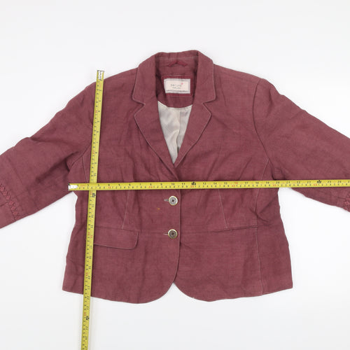 Marks and Spencer Per Una Womens Purple Linen Blazer Size 18