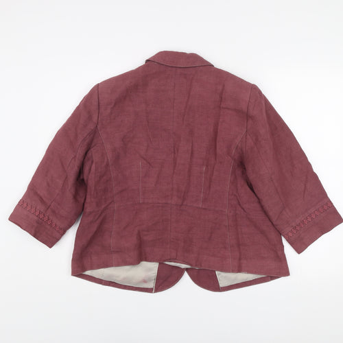 Marks and Spencer Per Una Womens Purple Linen Blazer Size 18
