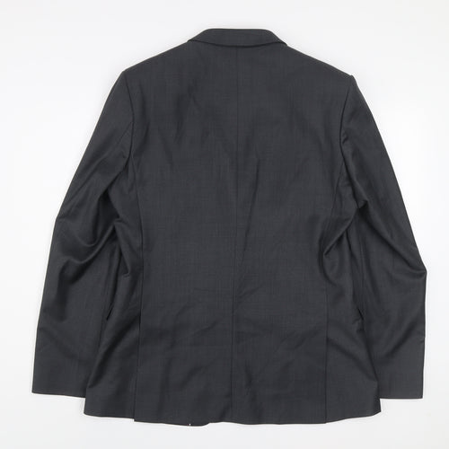Red Herring Men's Grey 42L Long Regular Fit Two-Button Suit Jacket