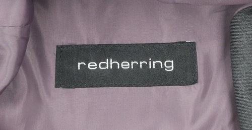 Red Herring Men's Grey 42L Long Regular Fit Two-Button Suit Jacket