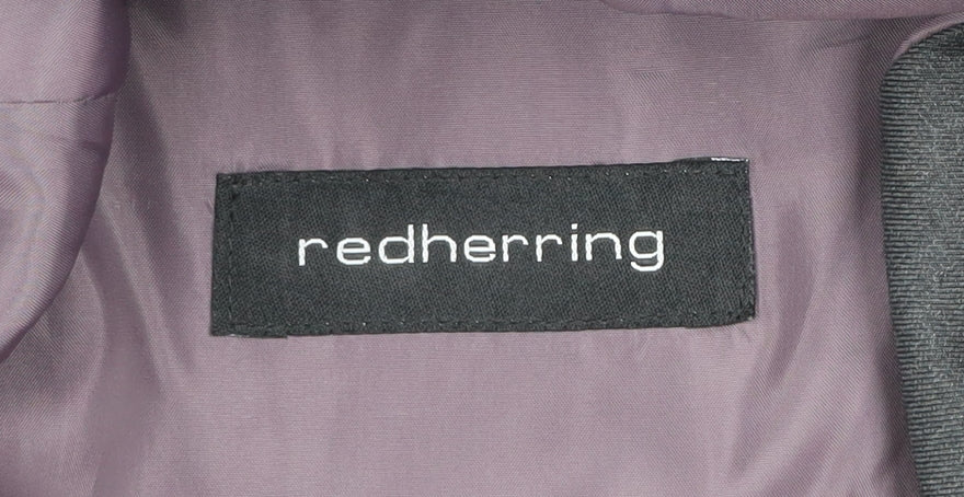 Red Herring Men's Grey 42L Long Regular Fit Two-Button Suit Jacket