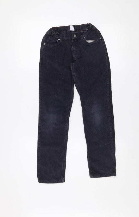 Petit Bateau Boys Black Corduroy Chino Trousers 10 Years