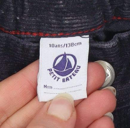 Petit Bateau Boys Black Corduroy Chino Trousers 10 Years