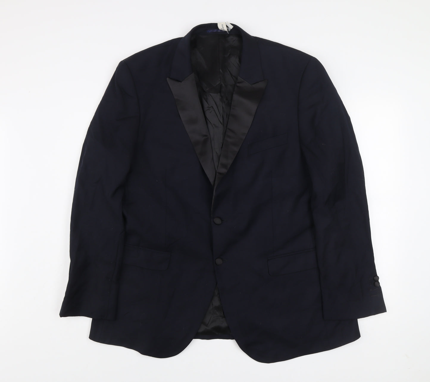 Hawes & Curtis Men's Blue Slim Fit Shawl Lapel Wool Blazer 46R