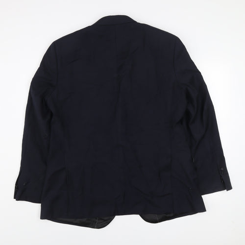 Hawes & Curtis Men's Blue Slim Fit Shawl Lapel Wool Blazer 46R