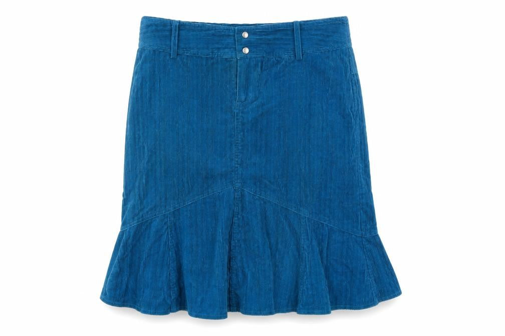 Watcher Women’s Blue Corduroy Flared Knee Length Skirt L