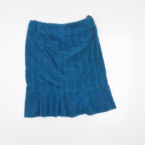 Watcher Women’s Blue Corduroy Flared Knee Length Skirt L