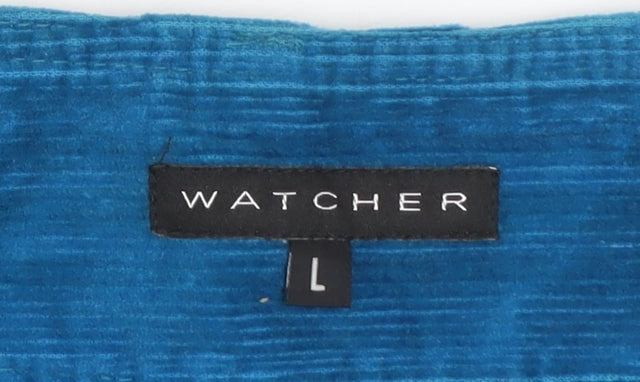 Watcher Women’s Blue Corduroy Flared Knee Length Skirt L