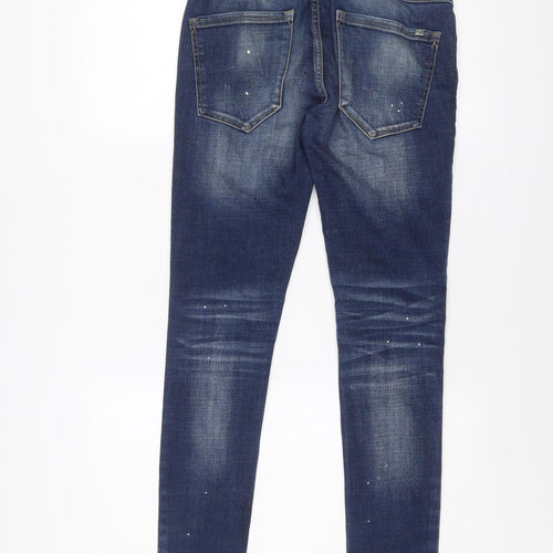 Alessandro Zavetti Men's Blue Distressed Slim Denim Jeans Size 28
