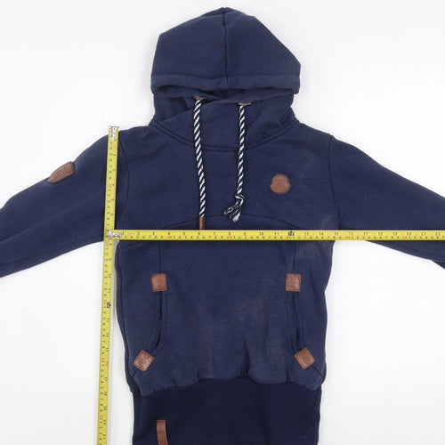 Squared & Cubed Girls Blue Pullover Hoodie 12 Years High Neck Cotton Blend