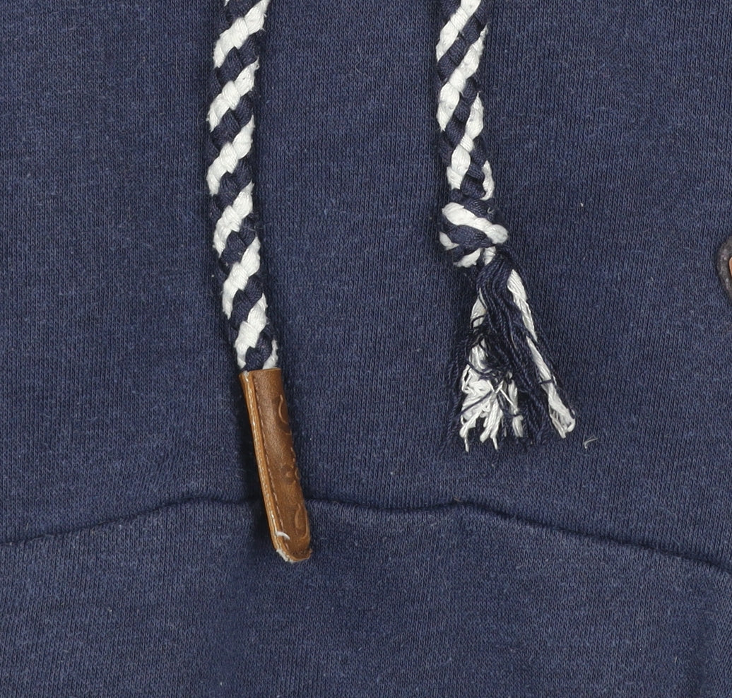 Squared & Cubed Girls Blue Pullover Hoodie 12 Years High Neck Cotton Blend