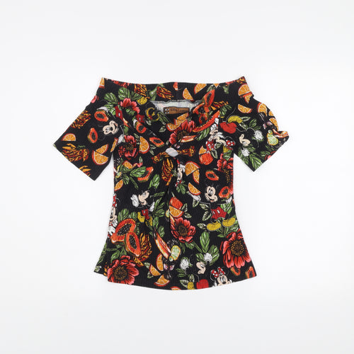 Disney Colcci Women’s Multicoloured Off Shoulder Floral Mickey Top M