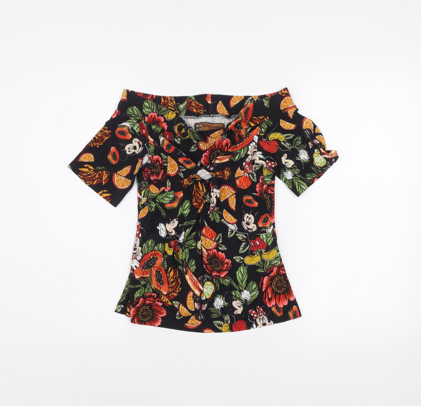 Disney Colcci Women’s Multicoloured Off Shoulder Floral Mickey Top M