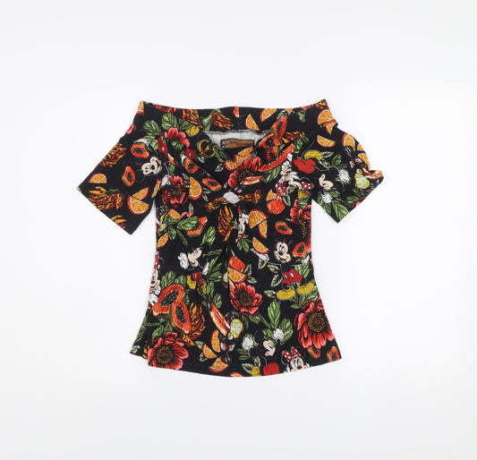 Disney Colcci Women’s Multicoloured Off Shoulder Floral Mickey Top M