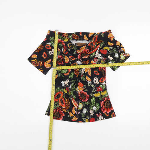 Disney Colcci Women’s Multicoloured Off Shoulder Floral Mickey Top M