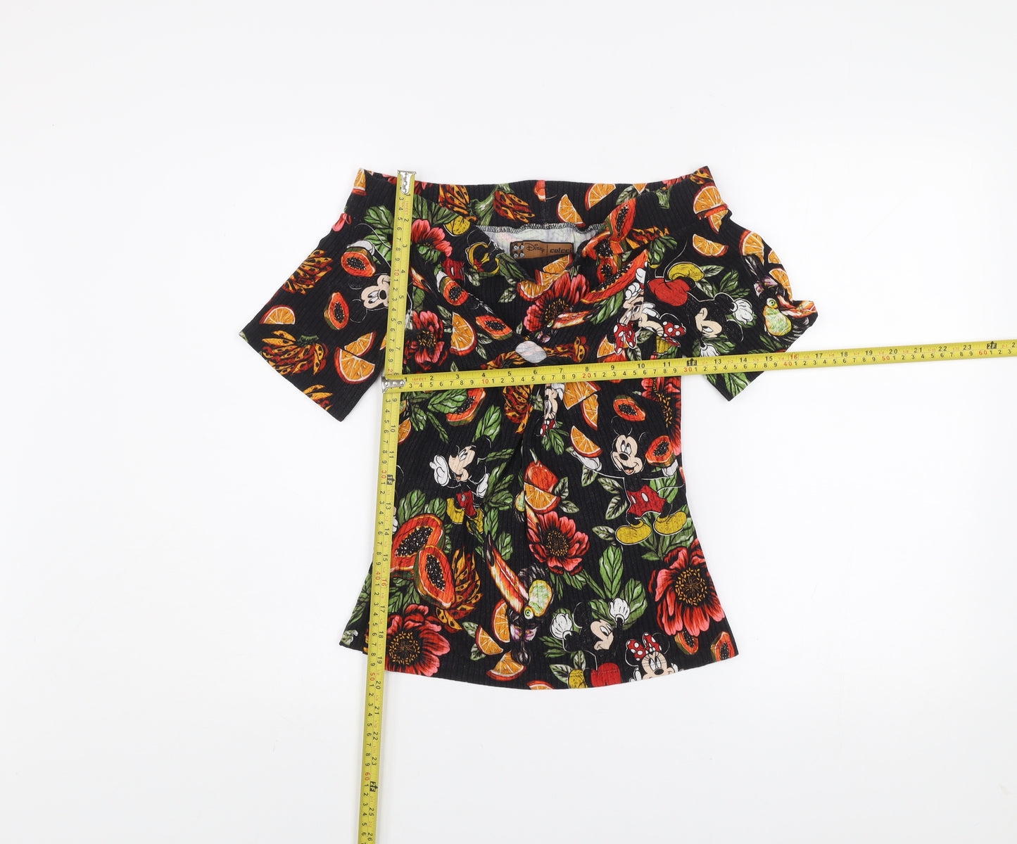 Disney Colcci Women’s Multicoloured Off Shoulder Floral Mickey Top M