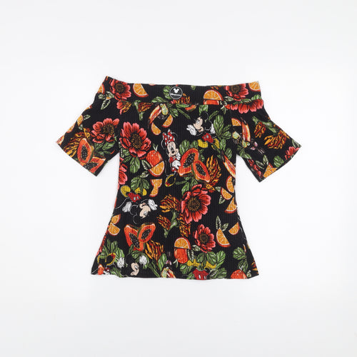 Disney Colcci Women’s Multicoloured Off Shoulder Floral Mickey Top M