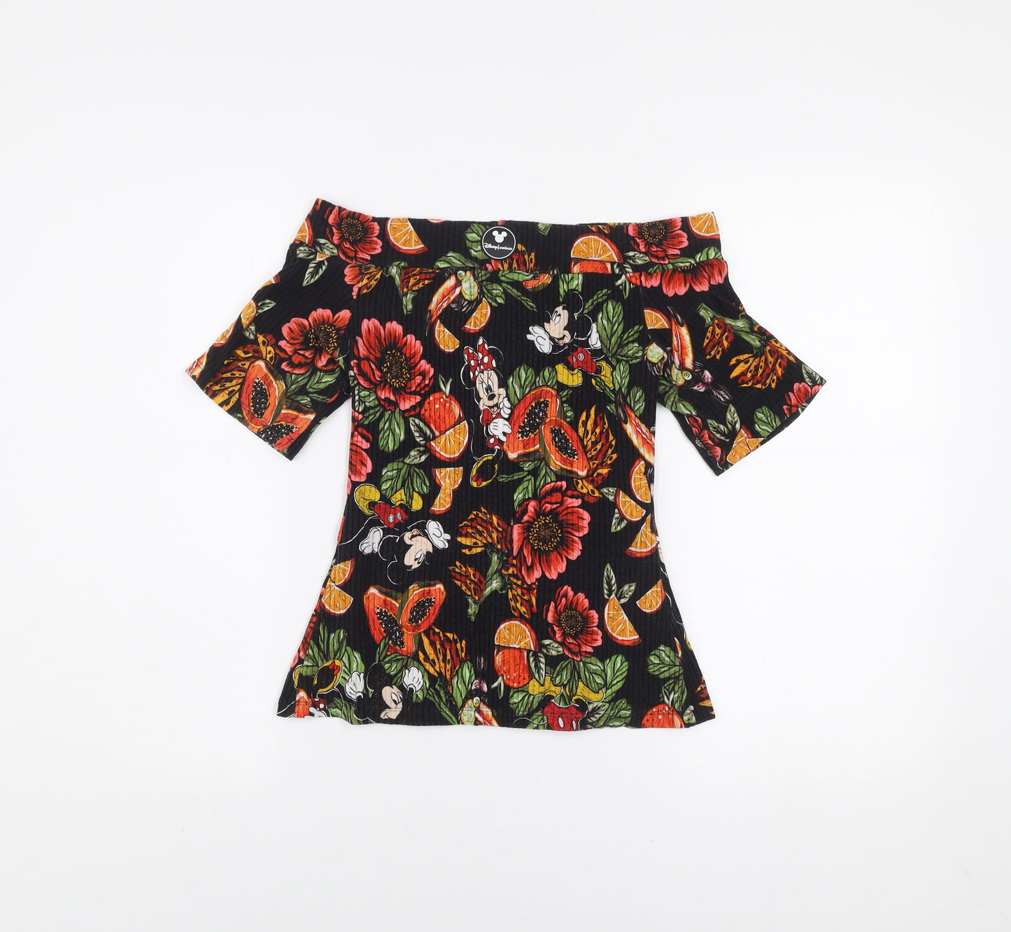 Disney Colcci Women’s Multicoloured Off Shoulder Floral Mickey Top M